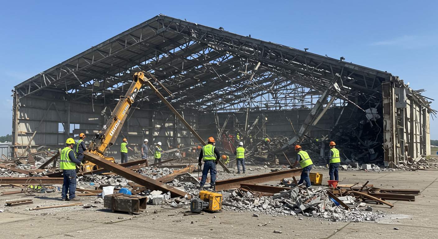 Демонтаж ангара для нового проекта