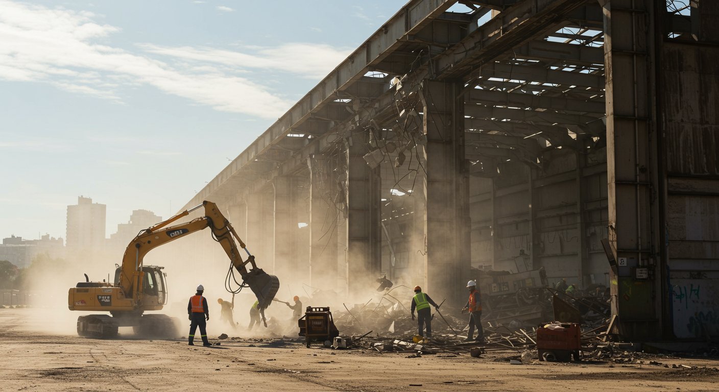 Демонтаж ангаров при перепланировке территории