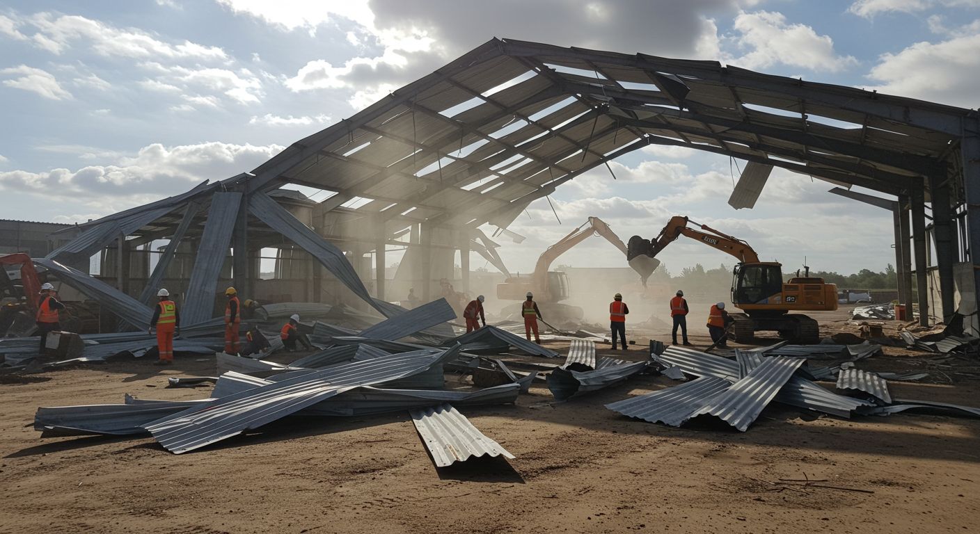 Демонтаж ангара из профлиста