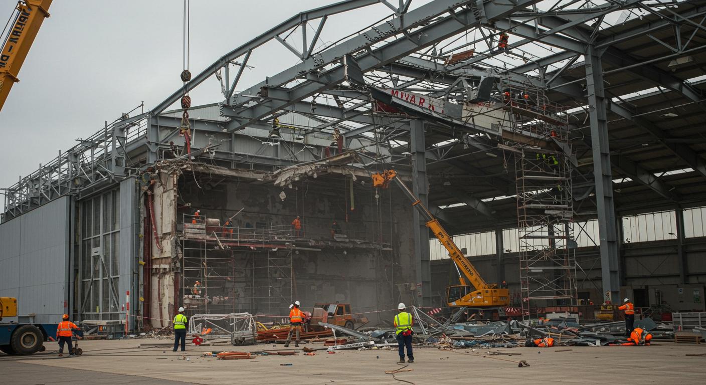 Демонтаж ангара с сортировкой материалов