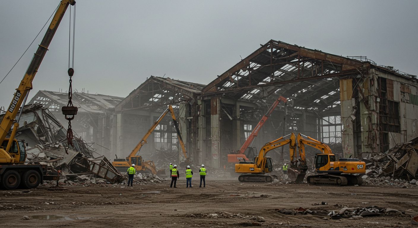 Демонтаж ангара в промзоне