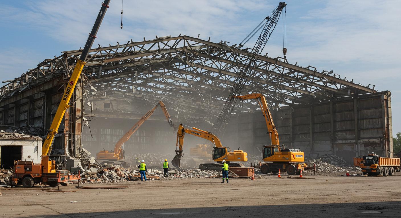 Демонтаж ангара при реконструкции производства