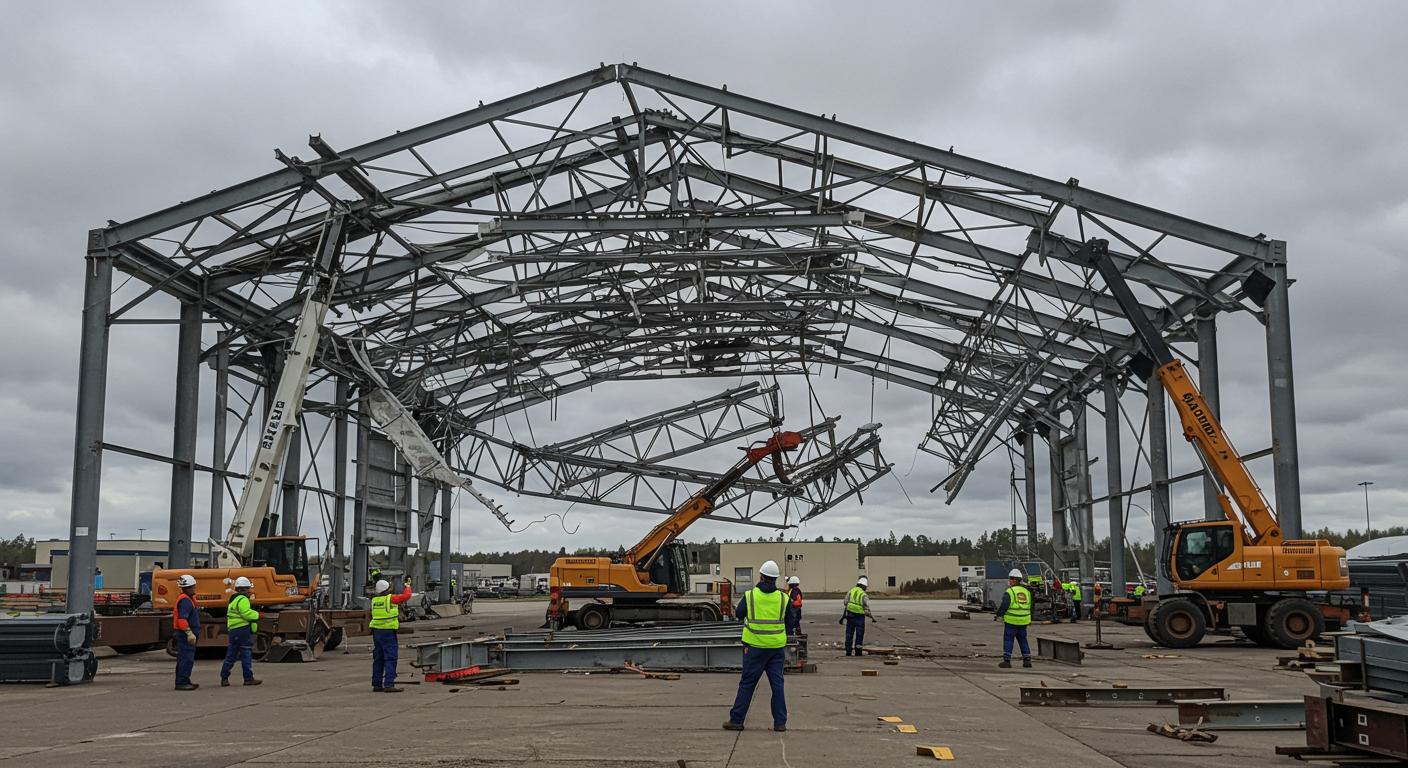 Демонтаж ангара при переносе производства Демонтаж ангара при переносе производства