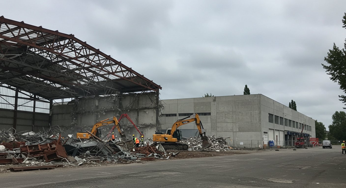Демонтаж ангара для нового склада Демонтаж ангара для нового склада