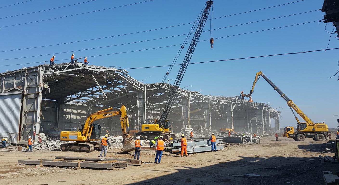 Демонтаж ангаров с учётом инженерных сетей