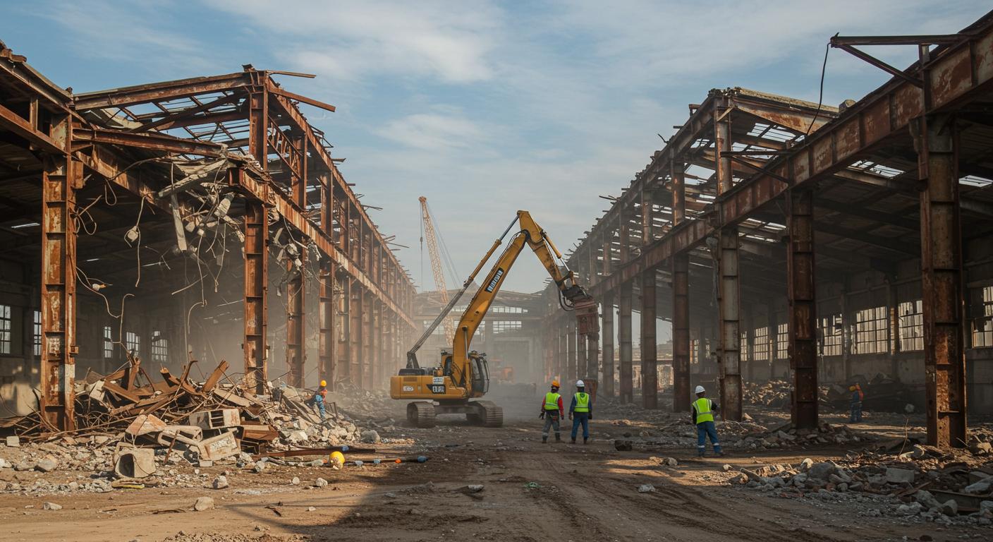 Демонтаж старого складского ангара