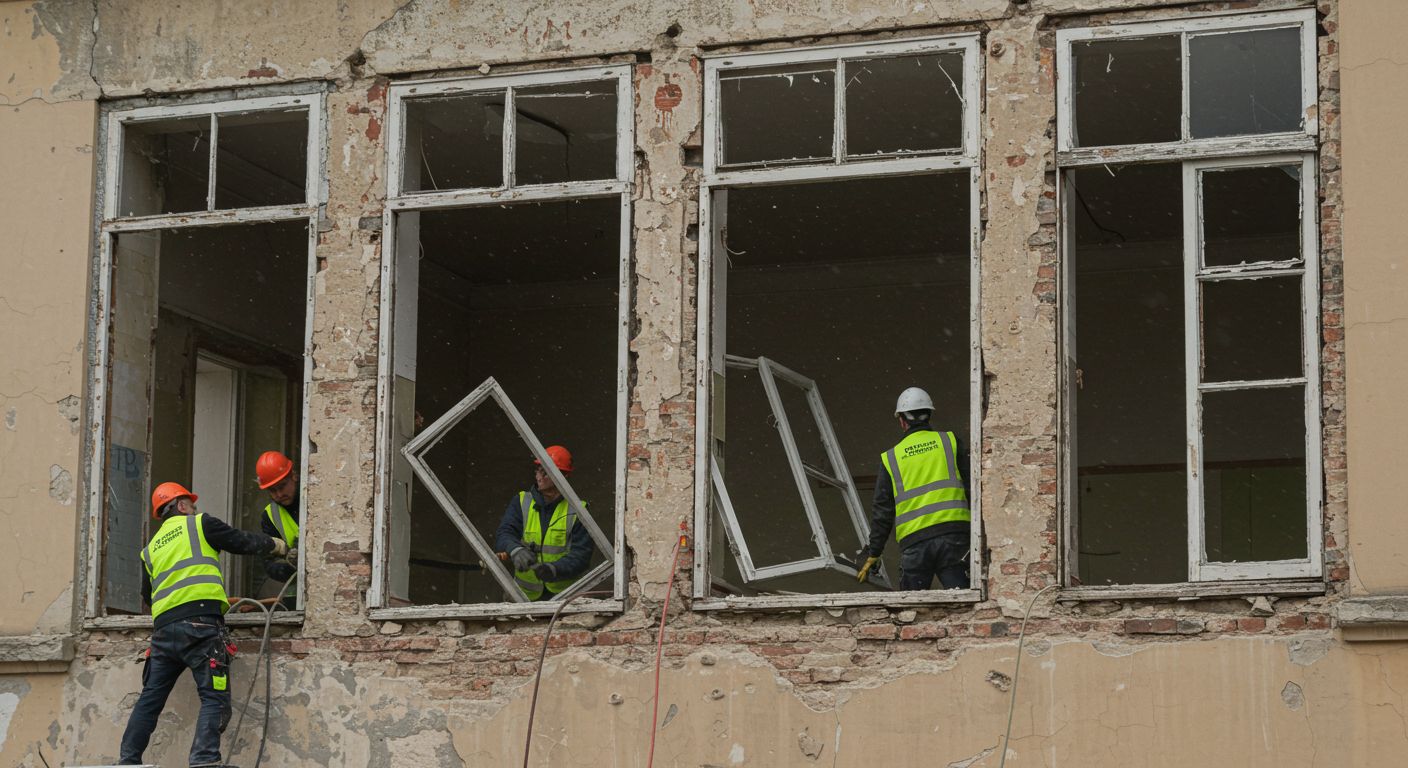 Демонтаж оконных конструкций