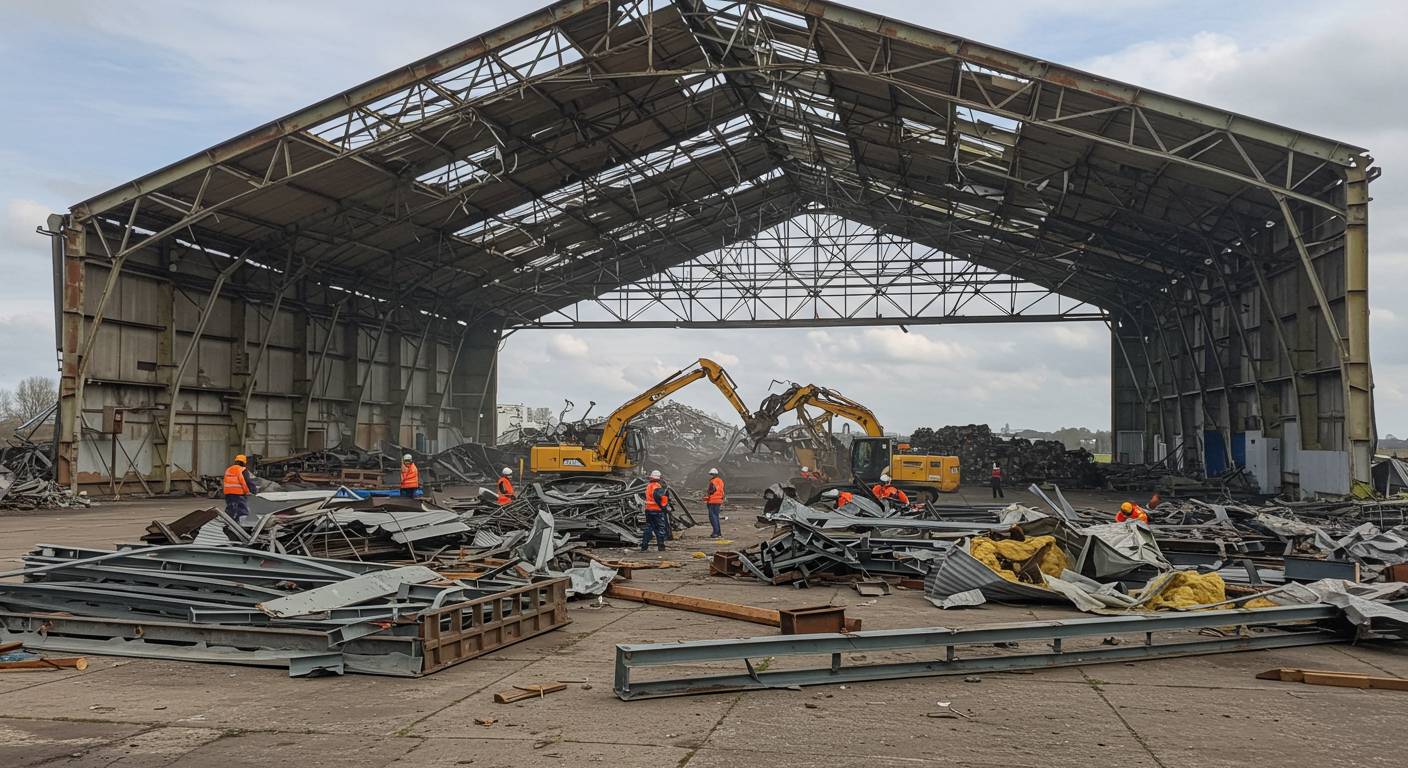 Демонтаж ангара с продажей материалов