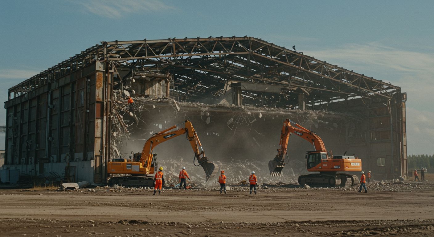Демонтаж ангаров в промышленных зонах