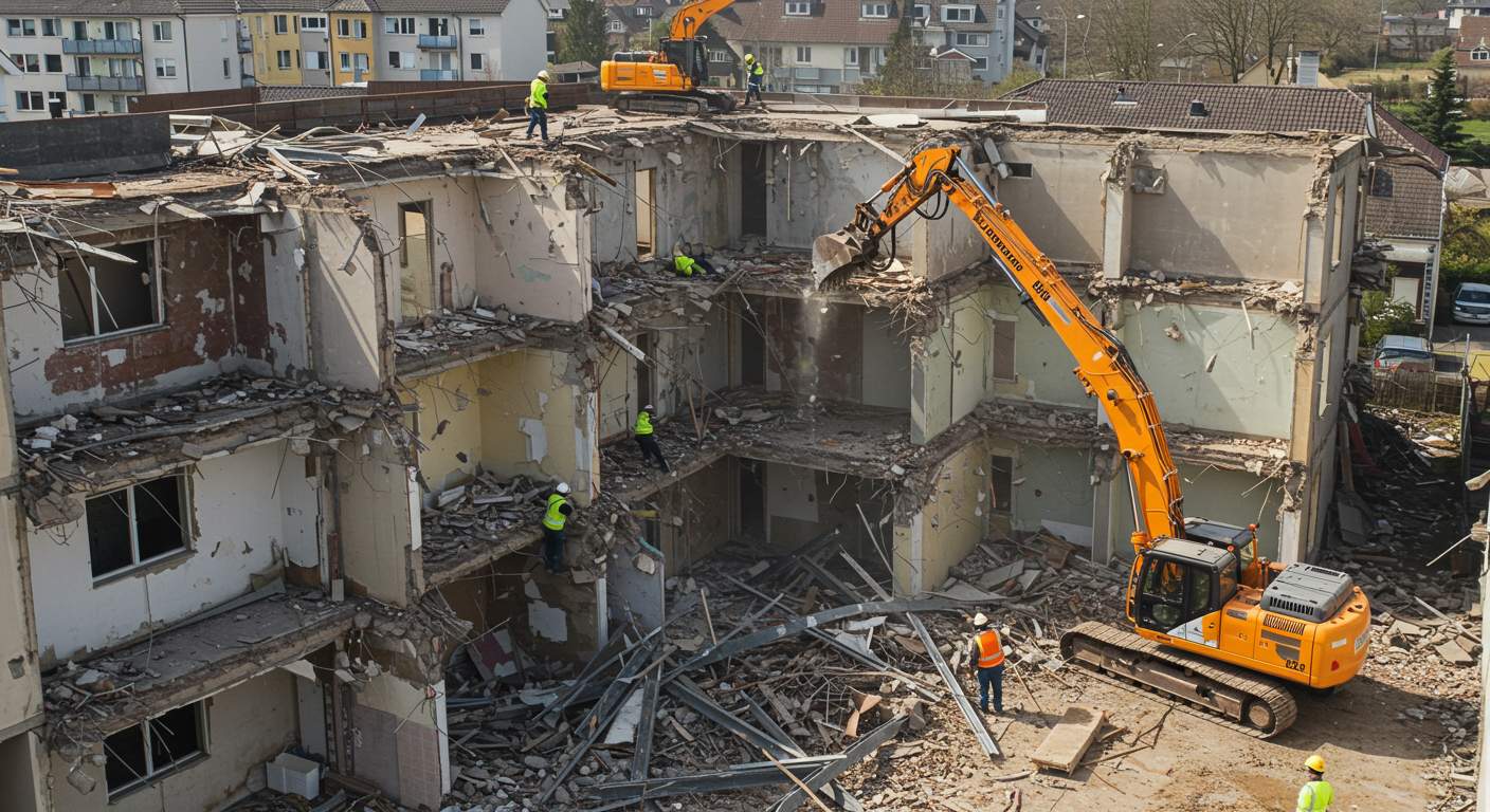 Демонтаж жилых и коммерческих зданий с вывозом металла