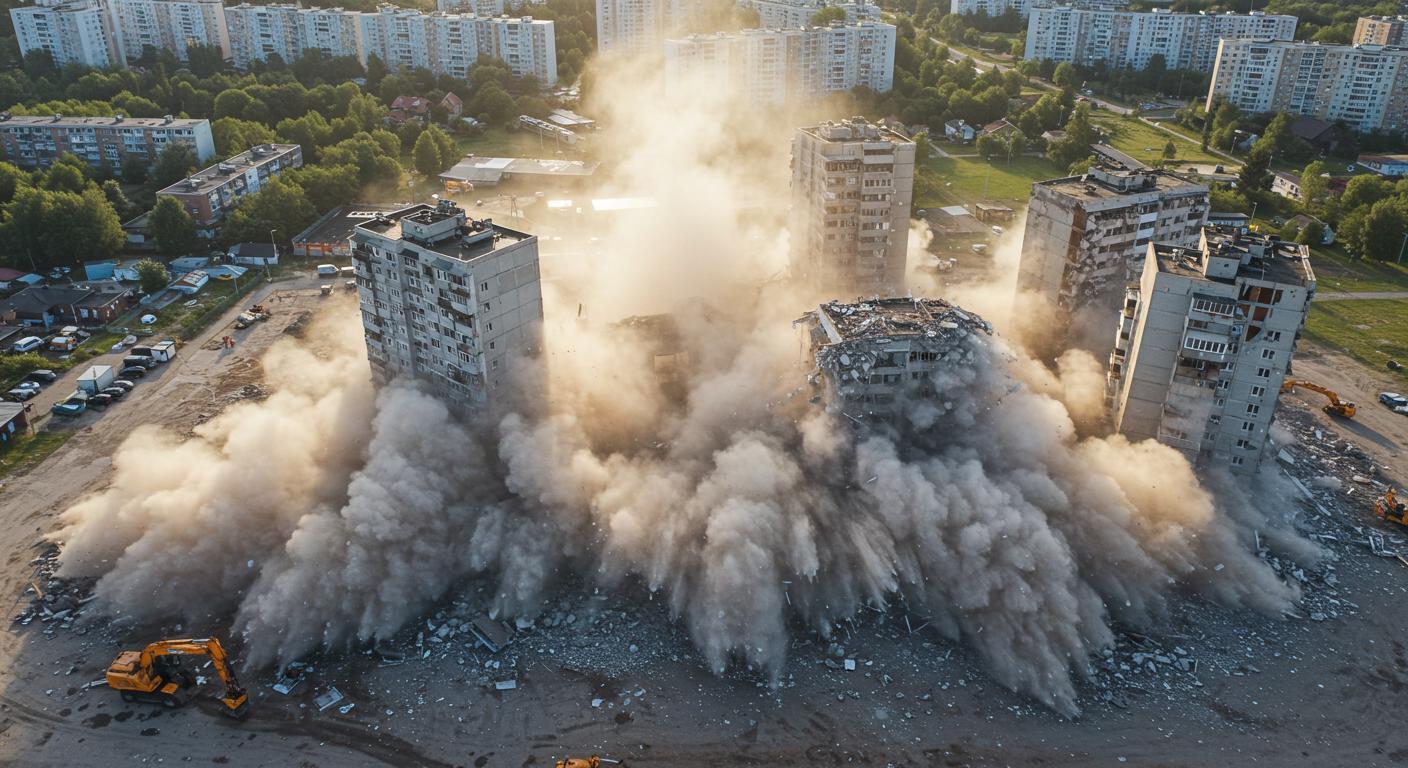 Демонтаж жилого дома средней этажности