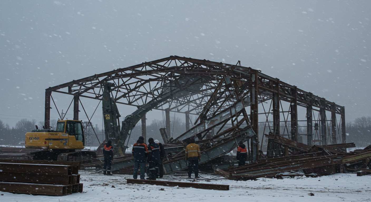 Особенности демонтажа ангаров в зимний период Демонтаж ангаров зимой