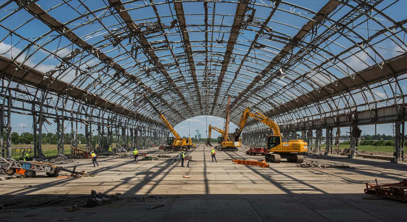 Демонтаж арочного склада