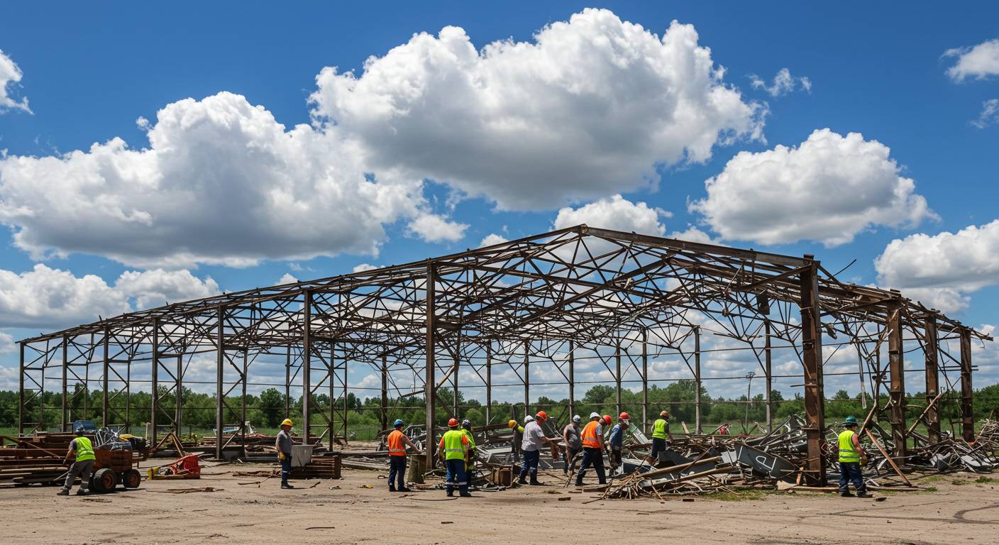 Демонтаж ангаров летом