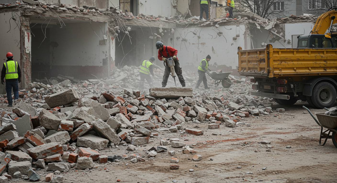 Вывоз бетона и кирпичного лома