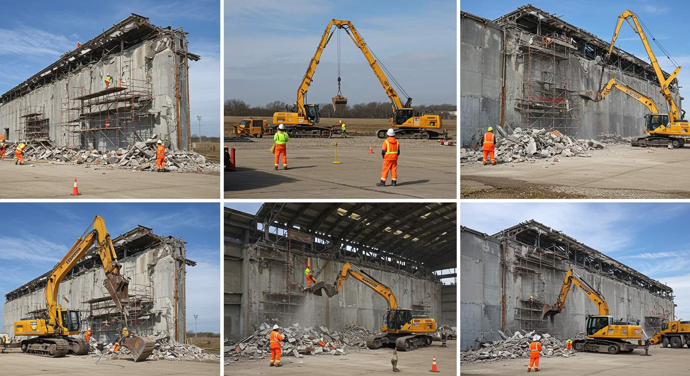 Разборка стен ангара по этапам Этапы демонтажа стен ангара