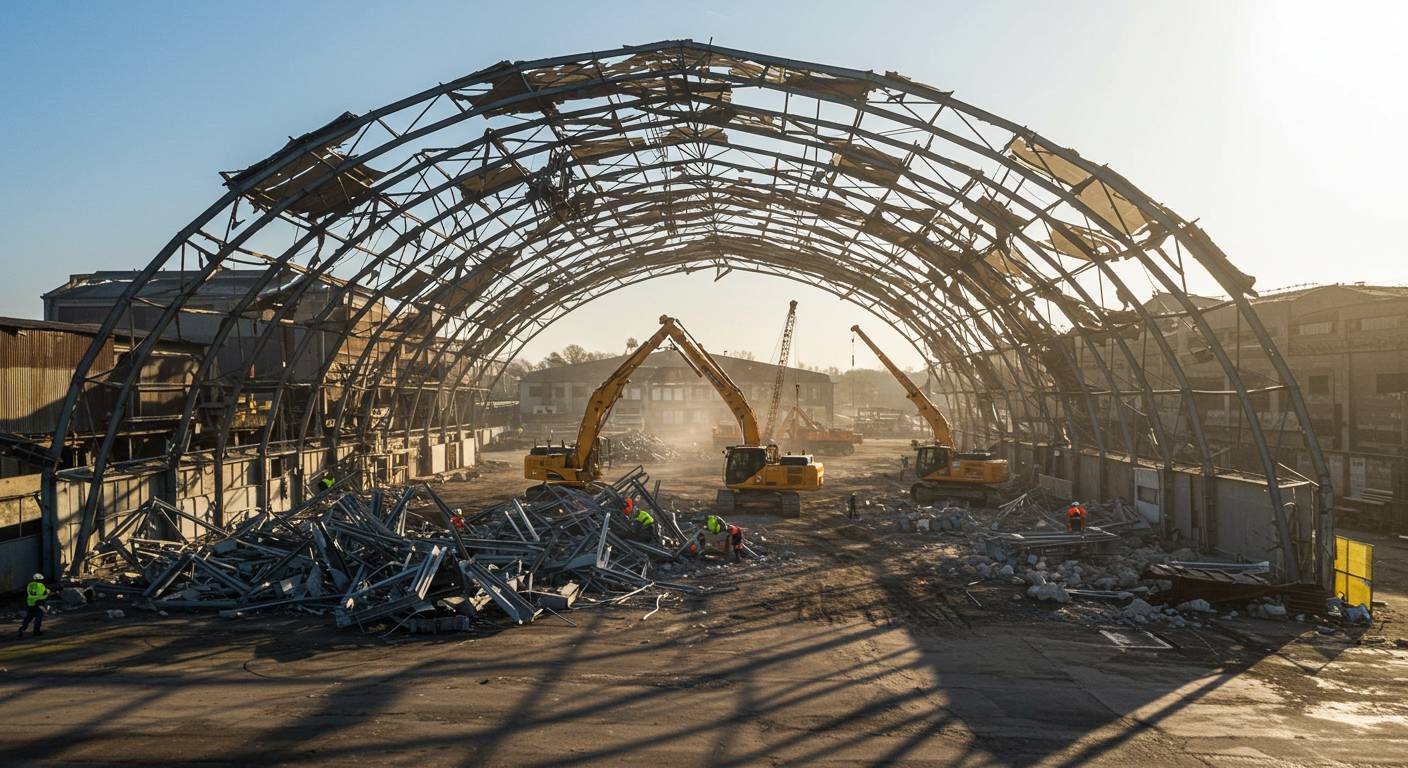 Демонтаж арочных ангаров