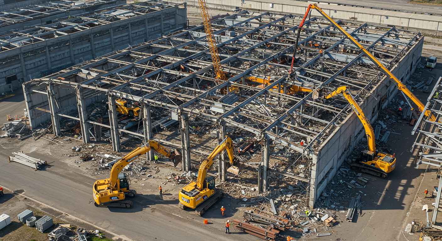 Демонтаж складских ангаров